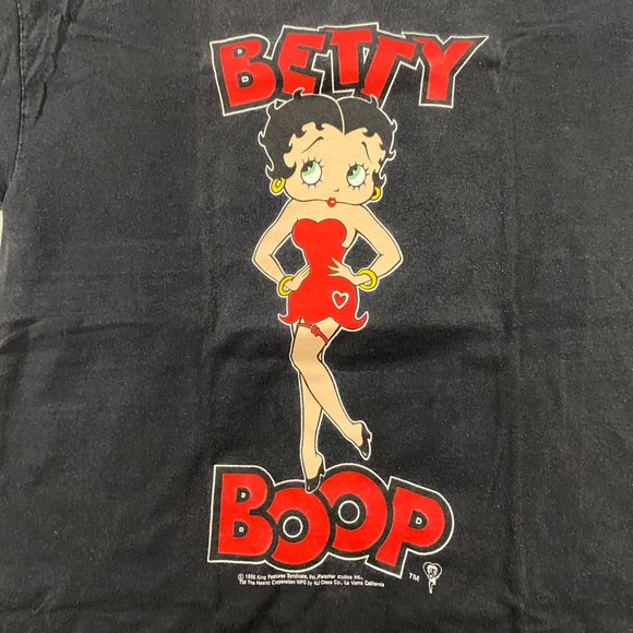 Vintage 90s Betty Boop T Shirt Mens Medium Double Sided Cotton - Picture 4 of 10